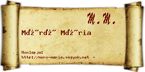 Móró Mária névjegykártya