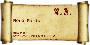 Móró Mária névjegykártya
